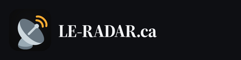 Mot-symbole LE-RADAR.ca sur fond sombre